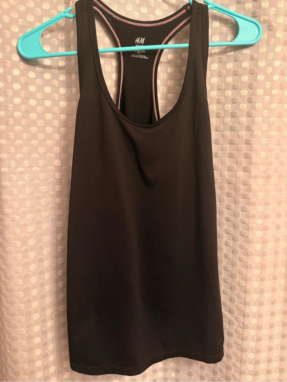 H&M Black Racerback Tank with Pink Trim